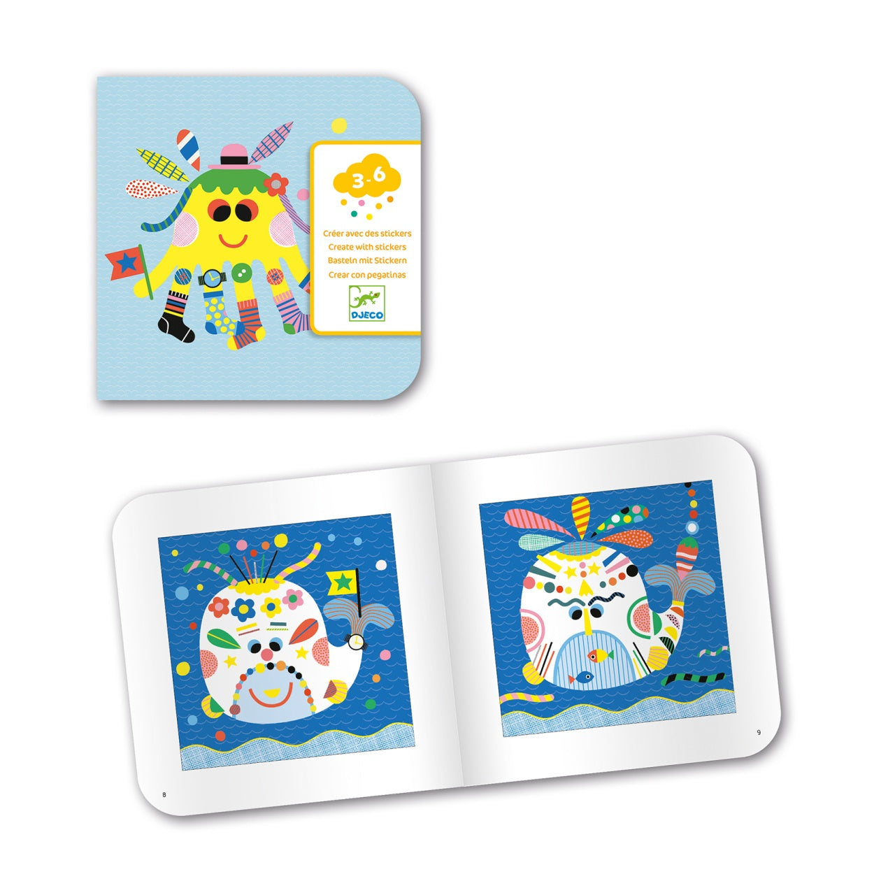 Joc creativ colaje Creaturi marine, Djeco - Imagine 3 [ps:905bef08-0e7e-4b4b-bc20-54d784622b01]