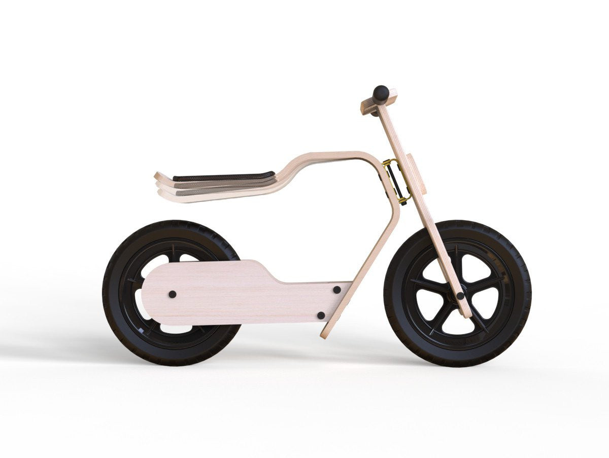 Bicicleta fara pedale MamaToyz RideMe, din lemn natural - Imagine 4