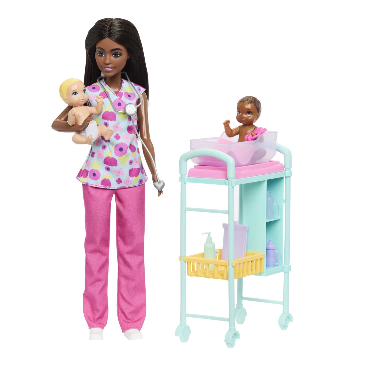 BARBIE SET DE JOACA PAPUSA BARBIE BRUNETA FACE CARIERA MEDIC PEDIATRU [ps:1163aad4-707b-4552-96f0-5cefa96c077f]