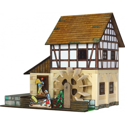 Set constructie arhitectura Moara de apa cu grinzi, 172 piese din lemn, Walachia [ps:786afb52-ecb0-4e54-934f-c21cc40f6c0f]