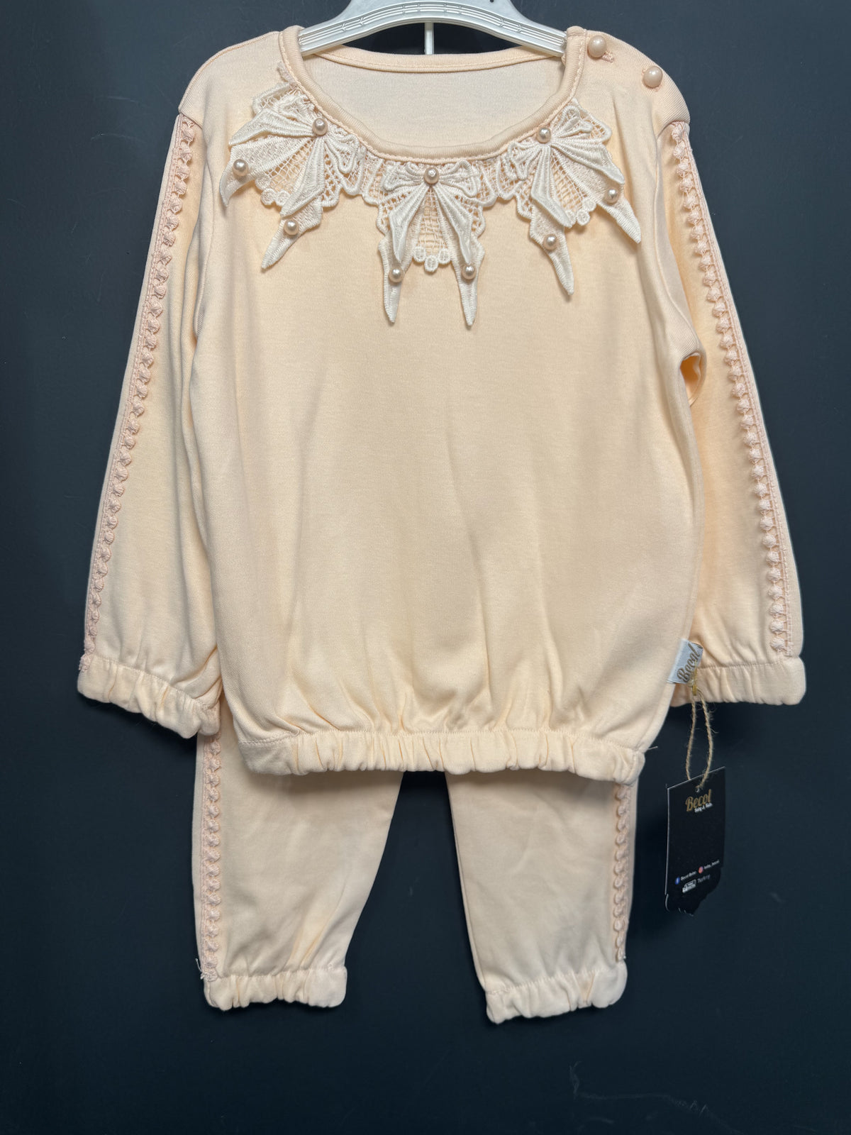 Set Bluză și Pantaloni Bej cu Perle Breeze, 2 Ani - INFANT - 4 ANI (4) [ps:00388c5b-5d1b-4dec-a9e0-a7175ad10702]
