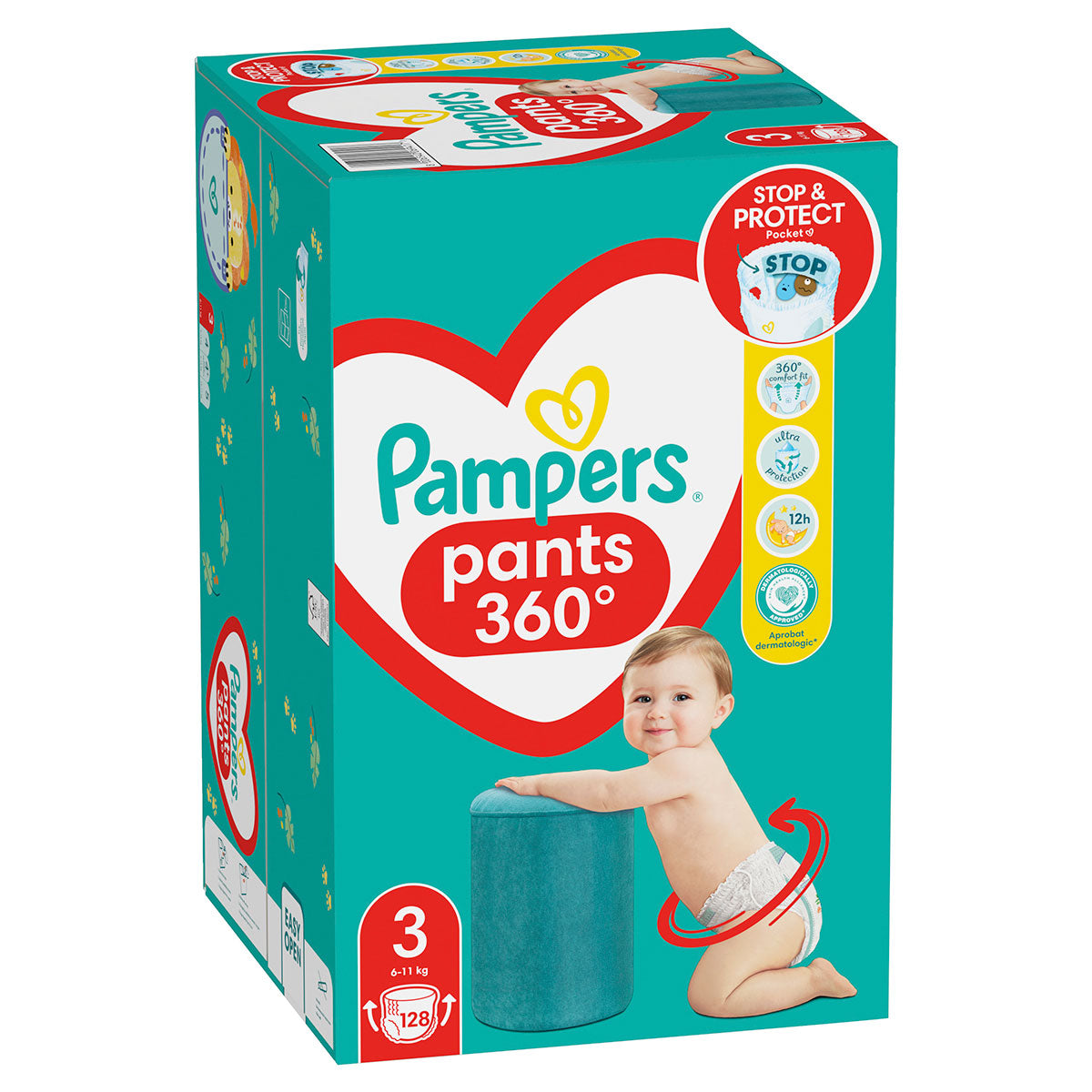 PAMPERS Active Baby Pants, scutece chilotel, 6-11 kg, marime 3, Mega Box, 128 buc [ps:4c4e0fb0-fd12-44b5-8120-7dde000a38f4]