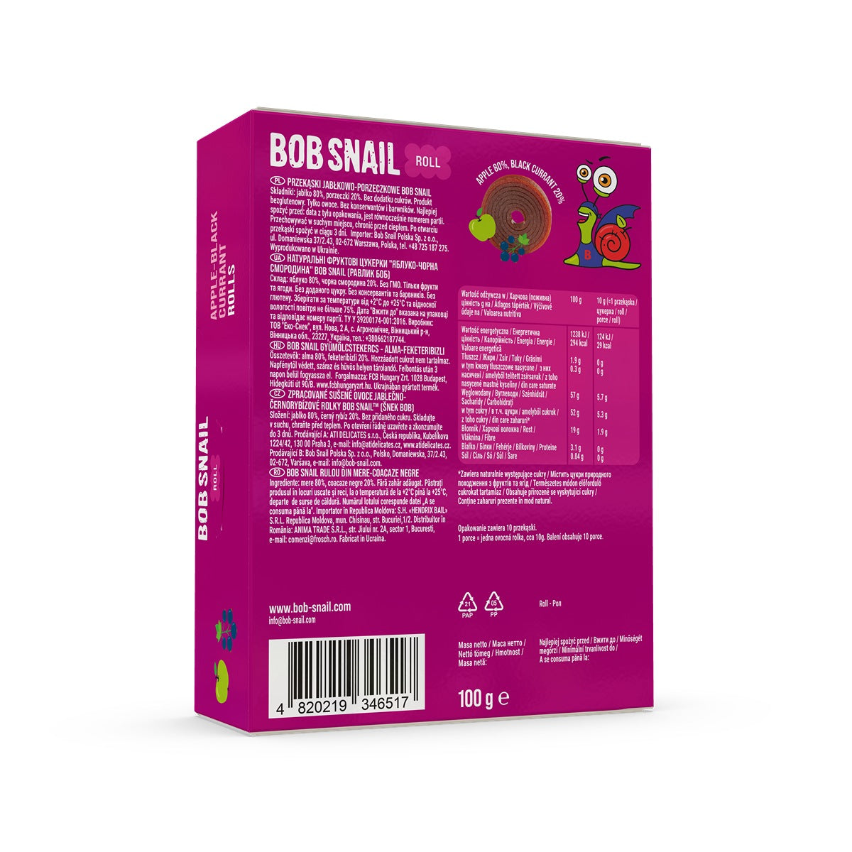 BOB SNAIL Fruit Rolls, Rulou din fructe, gustare din - Imagine 4