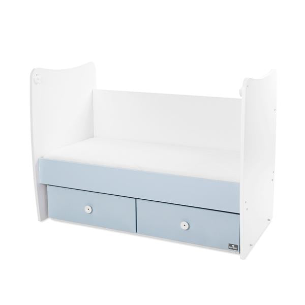 Pătuț Balansoar Transformabil Lorelli Matrix, 60x120 cm - White Baby Blue (4) [ps:b5c890c4-8408-4e3b-950e-489b4cf0ee61]