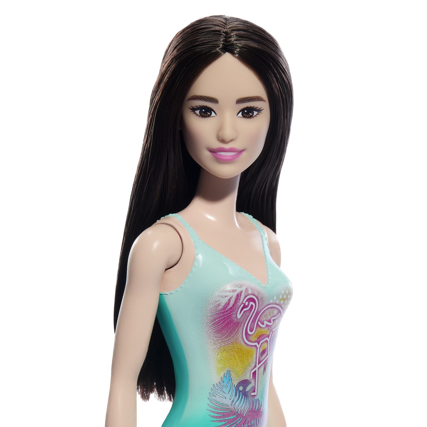 PAPUSA BARBIE BRUNETA CU COSTUM DE BAIE ALBASTRU Mattel - Imagine 5