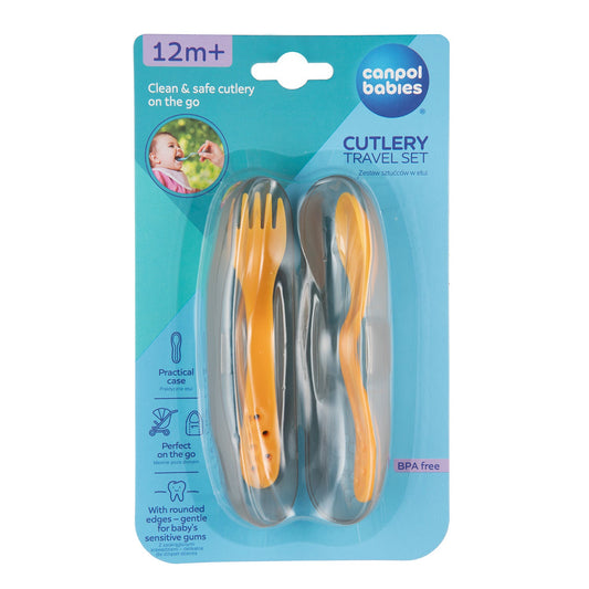 Canpol Babies Set de Calatorie Lingurita Si Furculita - Imagine 5