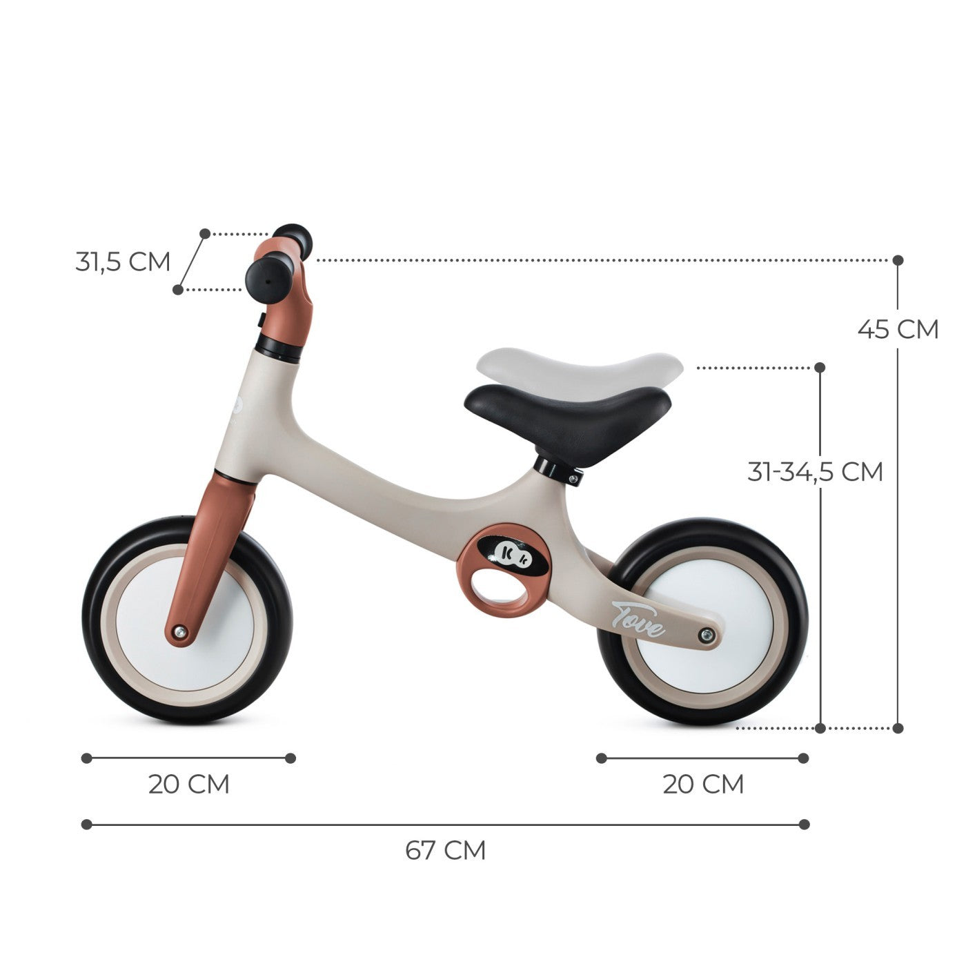 BICICLETA DE ECHILIBRU KINDERKRAFT TOVE, DESERT BEIGE - Imagine 5