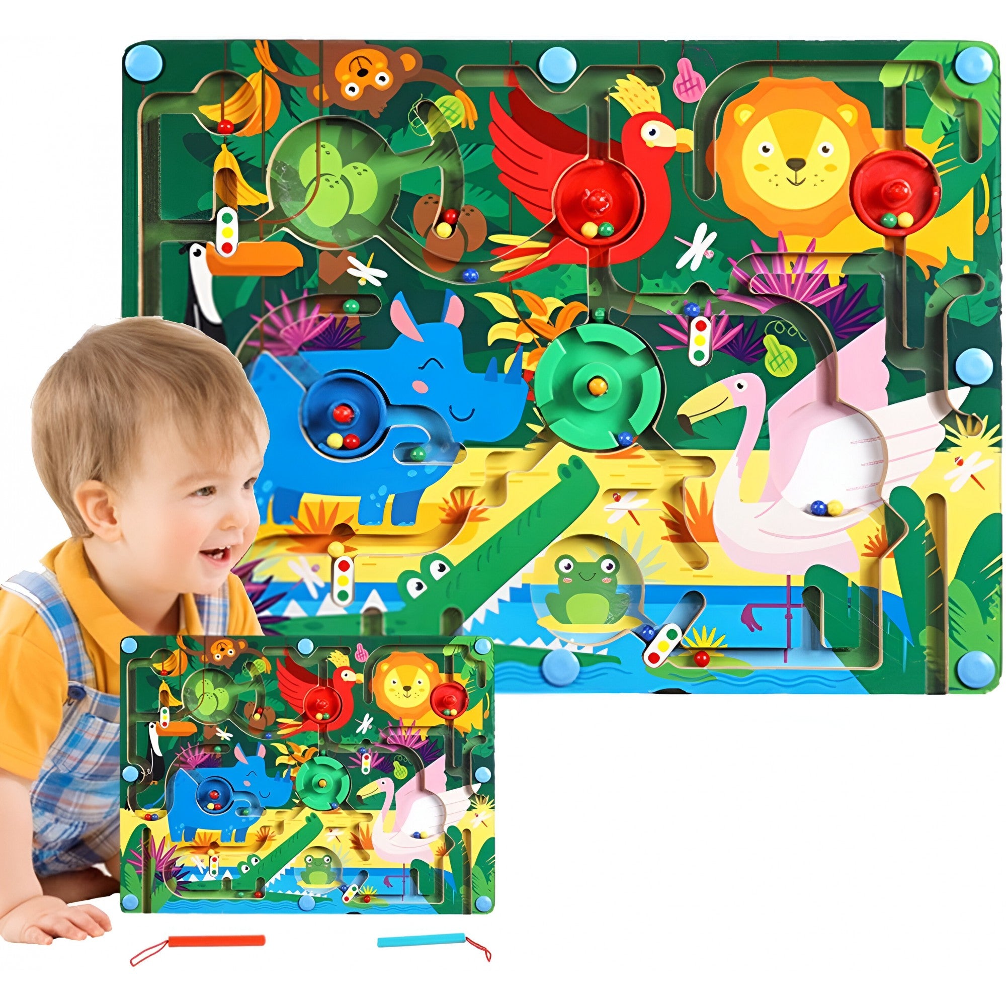 Joc Montessori Sortare Culori Flippy, Labirint Magnetic Lemn - Default Title (5) [ps:bf17589f-0406-4535-a83a-0d52572475e2]