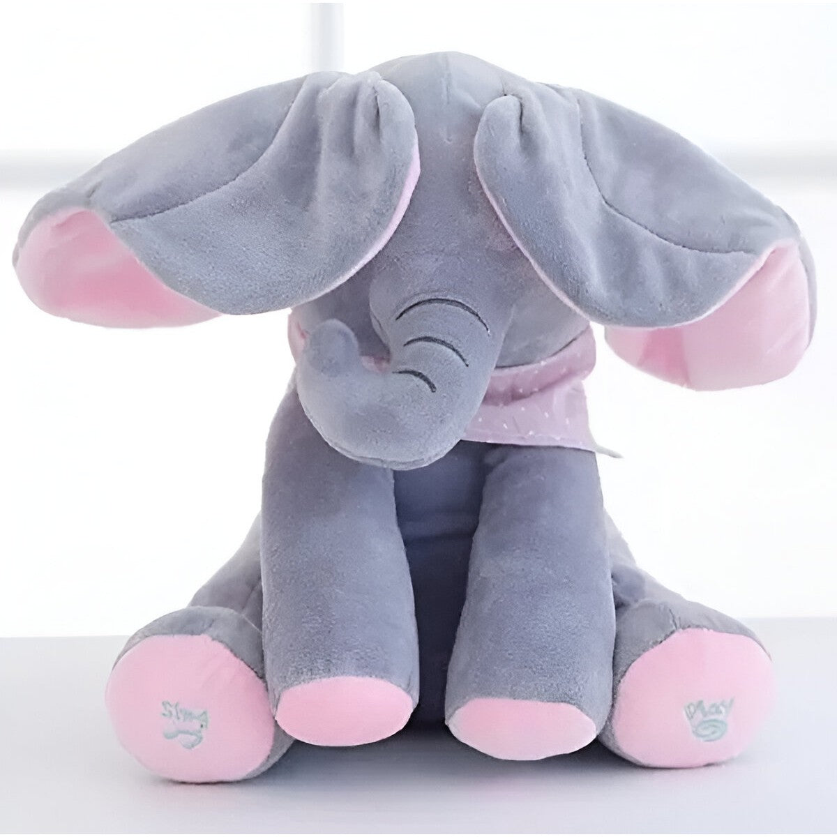 Elefantel Interactiv Flippy Peek-a-boo, Roz-Gri, 30 cm - Default Title (5) [ps:e767c78c-9695-41da-9700-d6cd87a0337b]