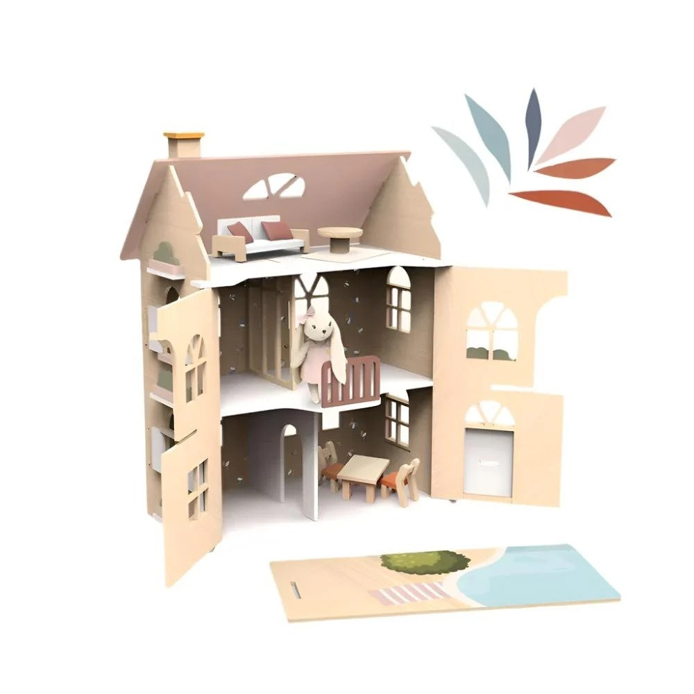 Casa de papusi din lemn cu accesorii, Speedy Monkey - Imagine 2 [ps:3343b233-af72-4e7e-8fca-d1d346e33f8e]
