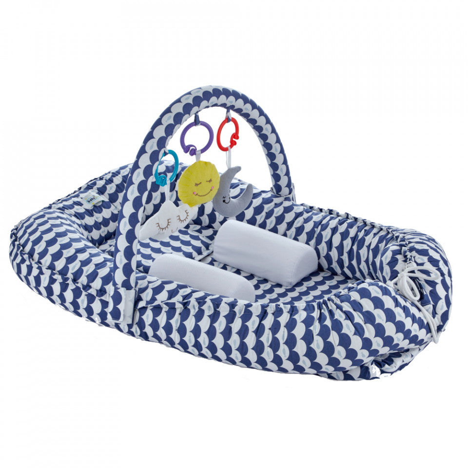 Salteluta BabyNest cu bara jucarii Between parents - Indigo [ps:e72dc5f9-3d09-4723-8169-6c33333ec162]