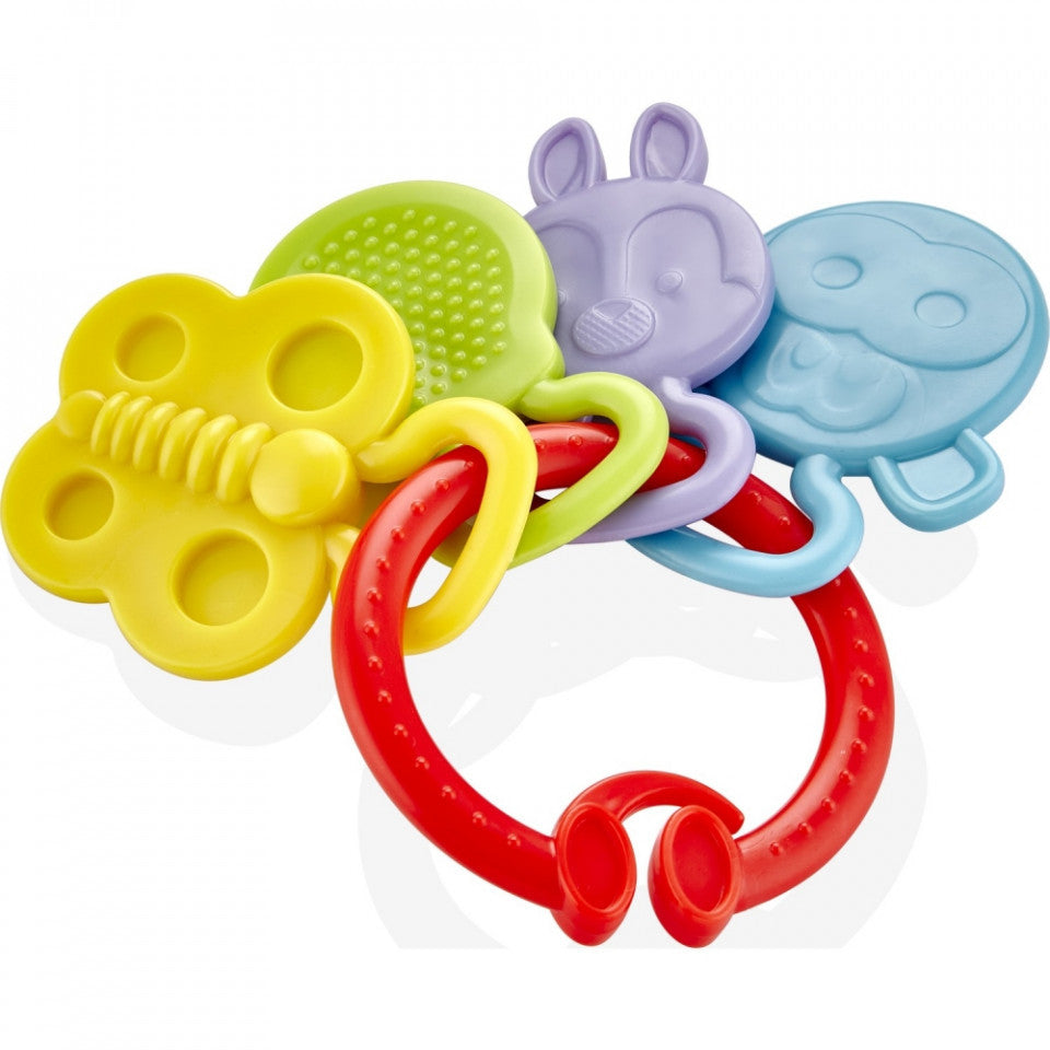 Jucarie dentitie Rattle Teether BabyJem (Culoare: Verde) - Roșu