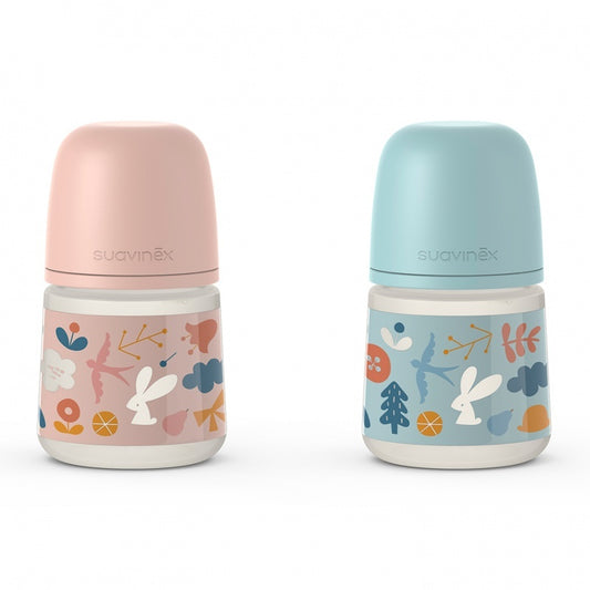 Biberon din silicon, 150ml, SX Pro debit lent, albastru, - Albastru