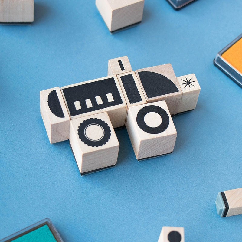 Joc creativ stampile Mijloace de transport, Londji - Imagine 2 [ps:80be6736-e8f6-464f-92d1-b5c4cf75a39f]