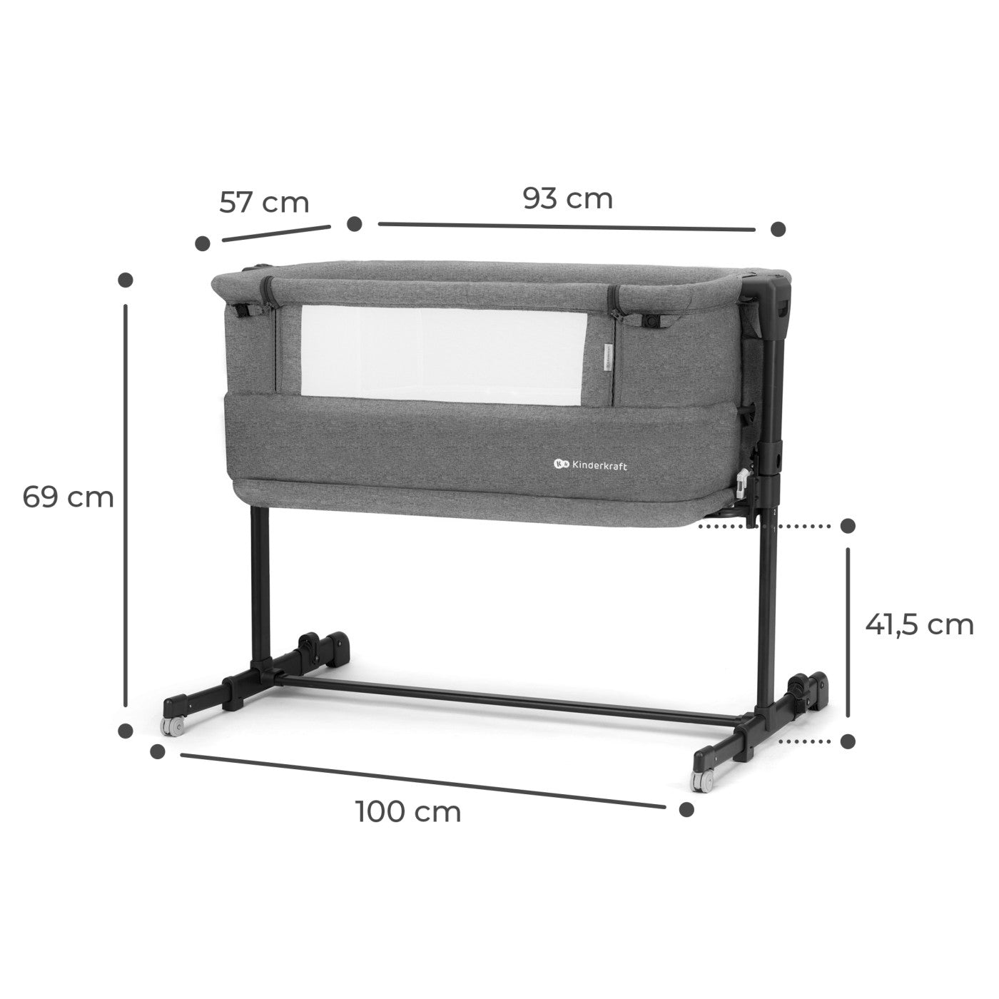 PATUT CO-SLEEPER KINDERKRAFT NESTE GROW, GRI INCHIS [ps:03611b68-4f95-4f35-95ec-fa42024073a4]
