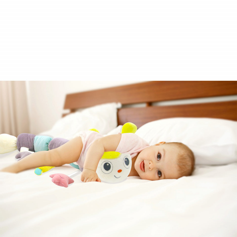 Protectie laterala multifunctionala cu jucarii din plus BabyJem Caterpilar (Culoare: Roz) [ps:2211c729-1456-4f31-bc86-6c114313c09d]