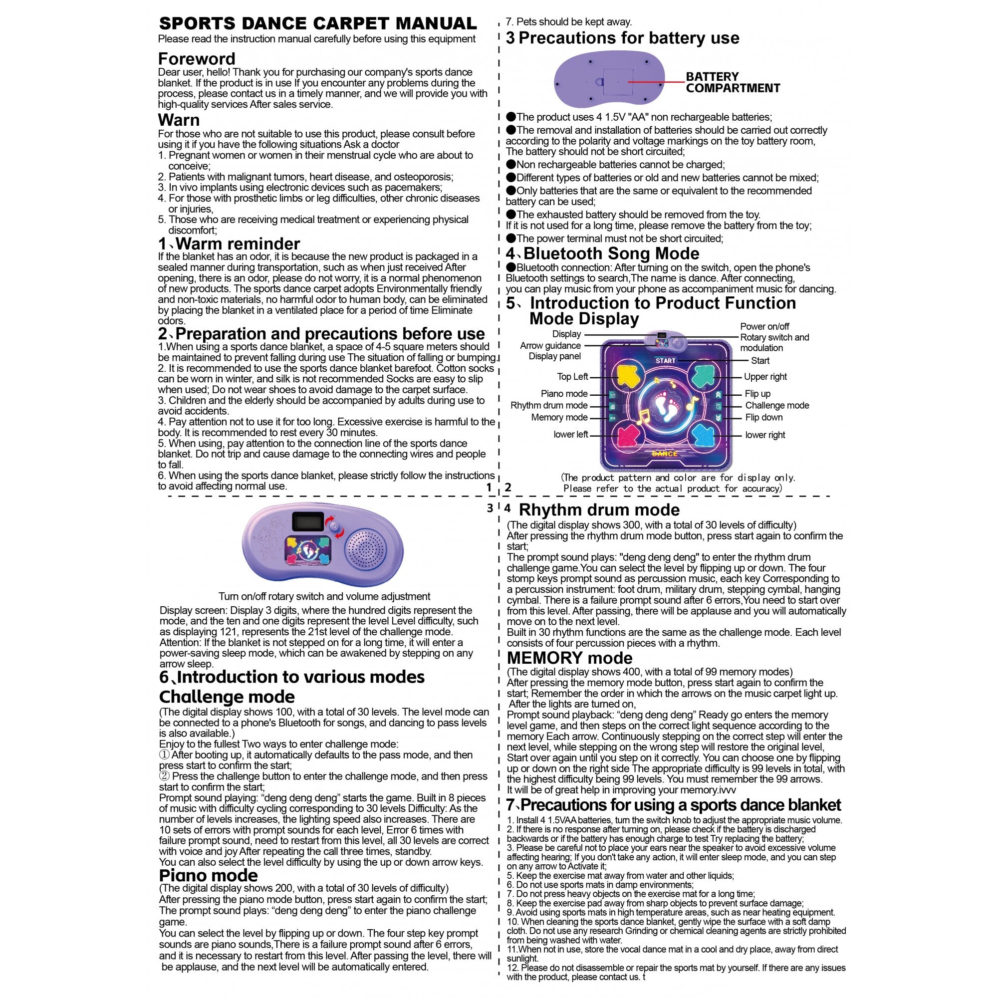 Covor Muzical de Dans Flippy, Bluetooth, 4-6 Ani, Mov - Default Title (5) [ps:c1472d47-40fd-4ed2-b6a7-cbe3095040ae]