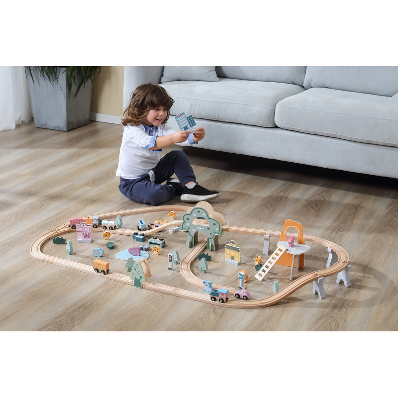 Set de trenulete din 90 de piese, PolarB Viga [ps:c3760b78-7b01-436d-aed1-08ed7b156bdc]