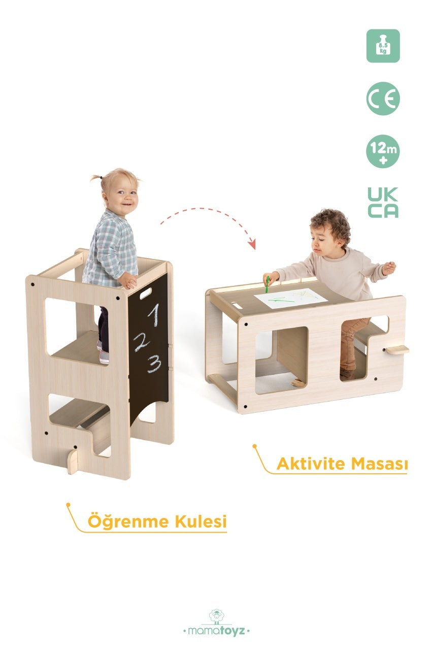 Turn de invatare multifunctional Kule Flip, Roz, MamaToyz - Natural [ps:e9e21926-f7b4-42bc-ad64-02726a5a4ab6]