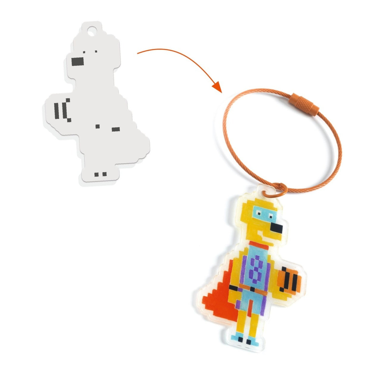 Joc creativ DIY Brelocuri eroi, Djeco - Imagine 2 [ps:d12ec404-e15c-487a-8db5-700e1d796b27]