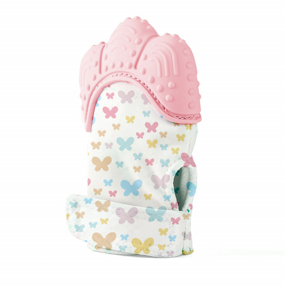 Manusa bebelusi pentru dentitie Butterfly BabyJem - Roz