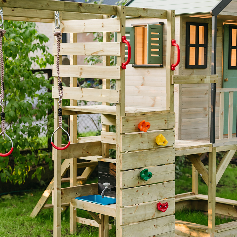 Casuta de gradina Pastel Green Adventure Cottage cu tobogan, leagan dublu, modul sport si bucatarie (M60PGN_GK), Wendi Toys [ps:9b52f608-b39b-4389-90a3-c0af099d67f7]