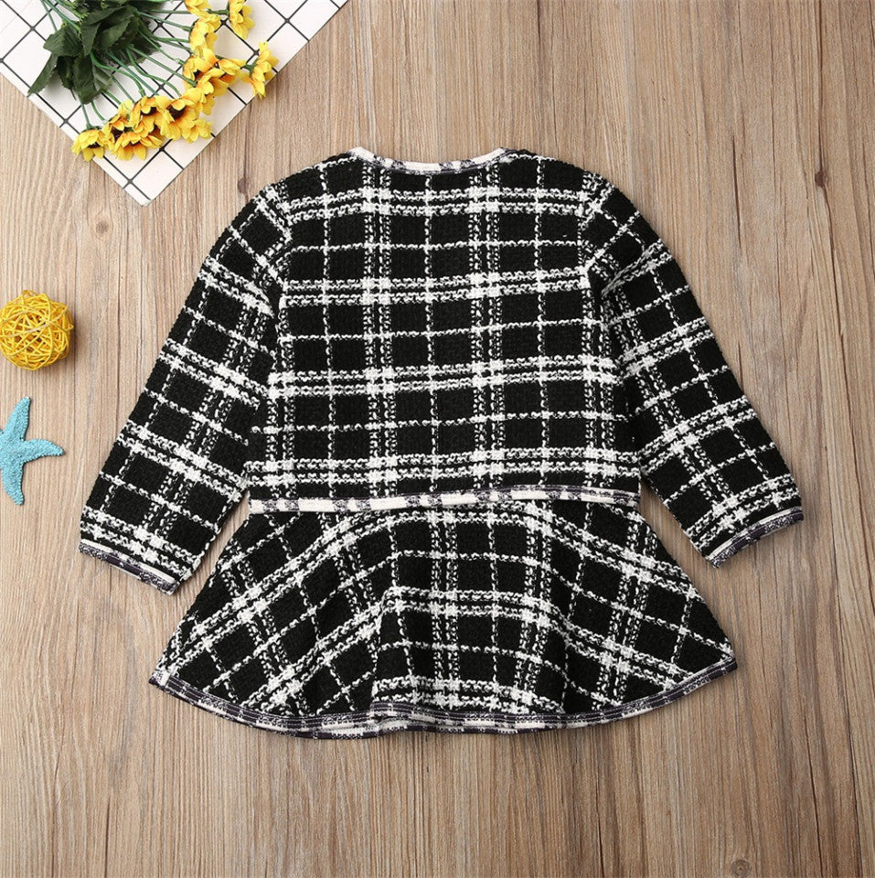 Set sacou cu rochita Drool (Marime: 130, Culoare: Negru cu alb) [ps:a5aacfcd-e758-4c1c-a052-d620b534f92a]
