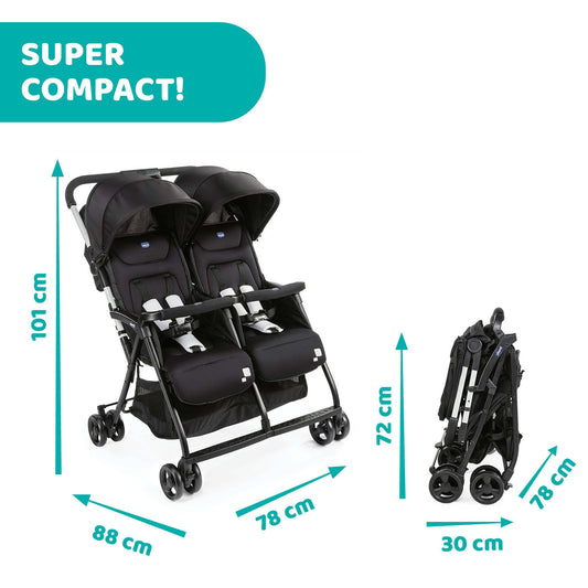 Carucior gemeni Chicco Ohlala, Black Night (Negru), 0luni+ - Default Title (5) [ps:42874bfb-9b5b-409f-9b43-bbd008ce6a7b]