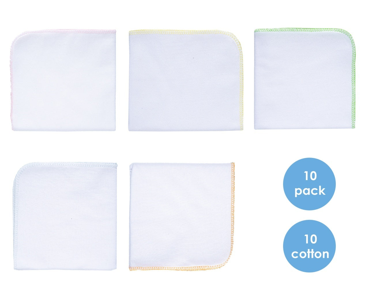 Set 10 batistute BabyJem din bumbac pentru copii 20x20 cm - Imagine 5