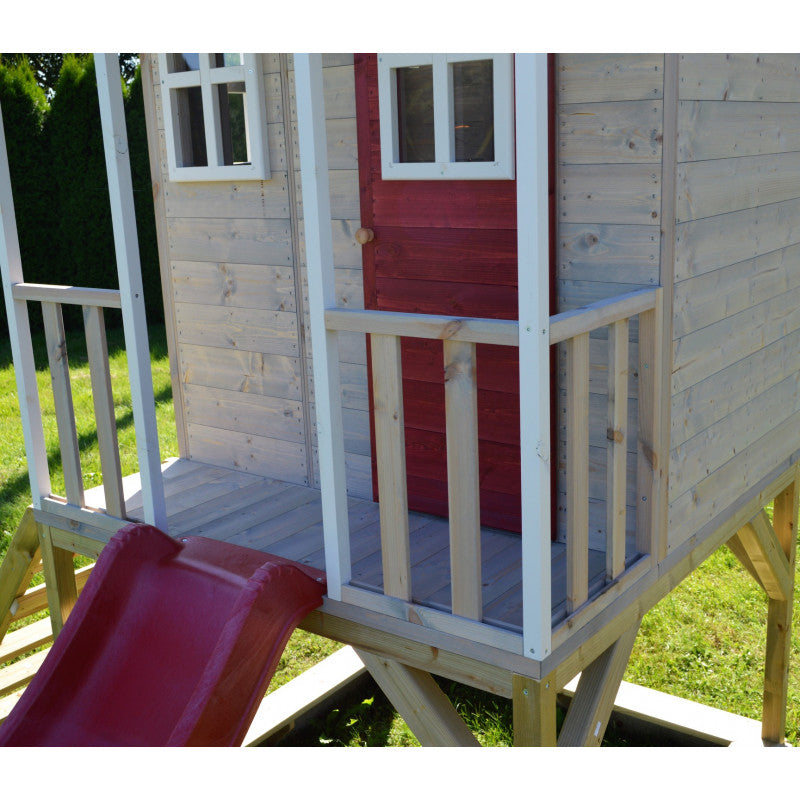Casuta de gradina Nordic Adventure House cu platforma cu loc pentru nisip, tobogan si leagan dublu (M30R), Wendi Toys [ps:c804d346-7b0d-44ac-8f3f-1d432ce76fba]