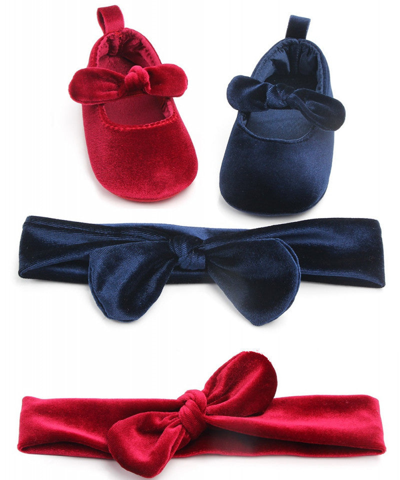 Balerini bebelus de catifea Drool (Culoare: Albastru, - Roșu
