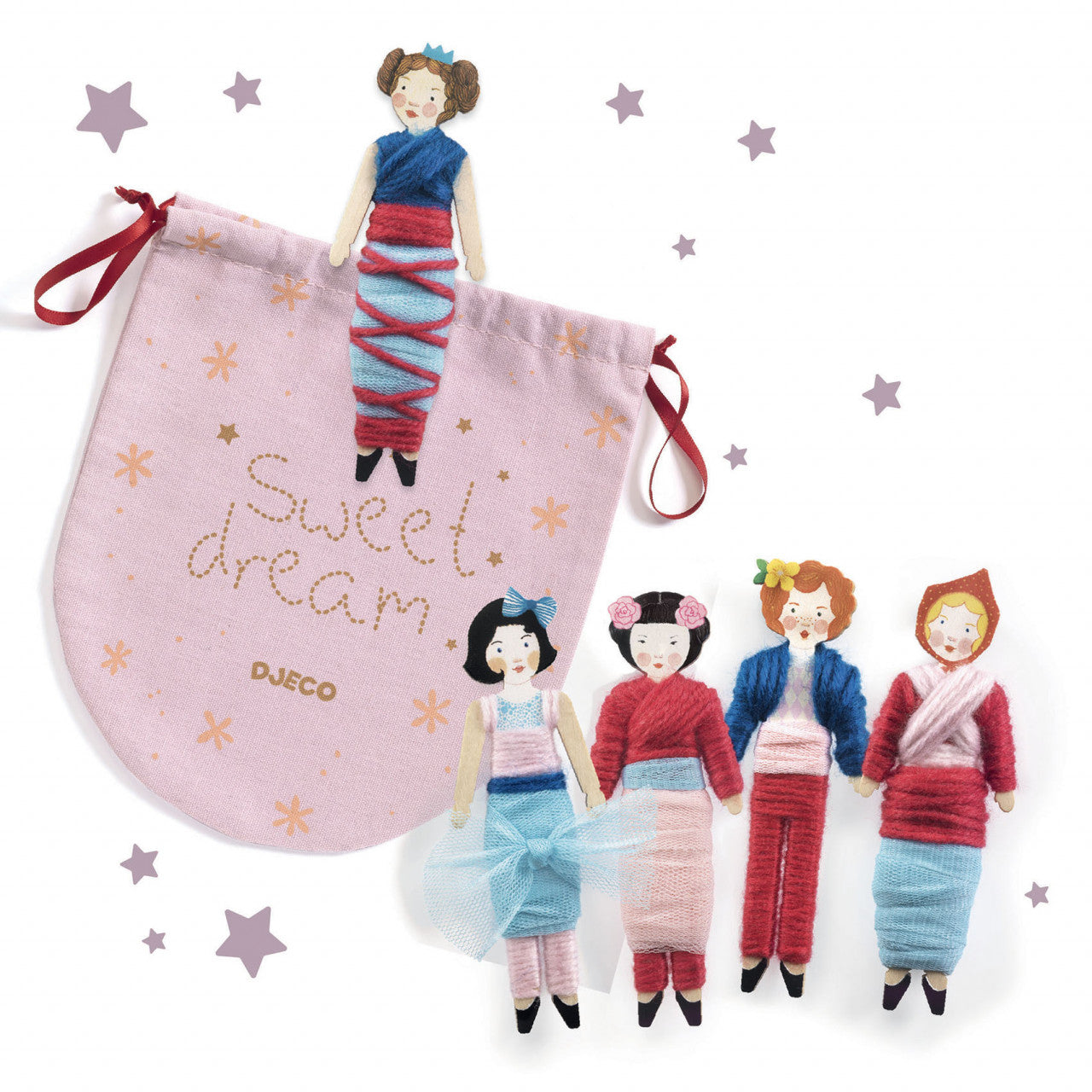 Joc creativ DIY Papusi pentru vise senine, Djeco - Imagine 5