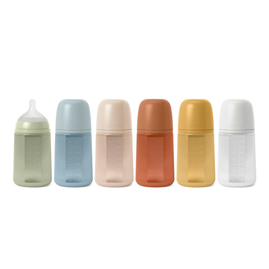 Biberon din silicon, 240ml, Colour Essence SX Pro debit mediu, albastr - Imagine 5