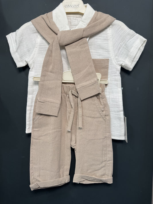 Set cămașă și pantaloni bej cu guler detașabil Concept - 6-9 Luni (5) [ps:0871f113-f599-44a3-a40e-b21ab4410ae5]