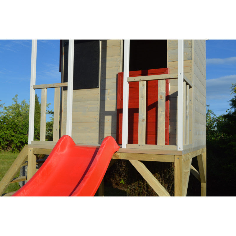 Casuta de gradina Summer Adventure House cu platforma cu loc pentru nisip, tobogan si leagan dublu (M29R), Wendi Toys [ps:d435b7f4-d028-4e75-a816-391e4afdd15e]
