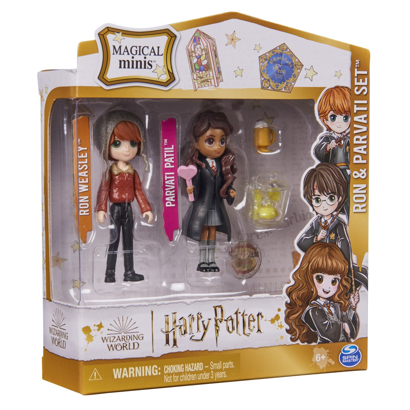 HARRY POTTER WIZARDING WORLD MAGICAL MINIS SET 2 FIGURINE RON SI PARVATI [ps:105fad87-905d-4358-bffd-49ac9696ace5]