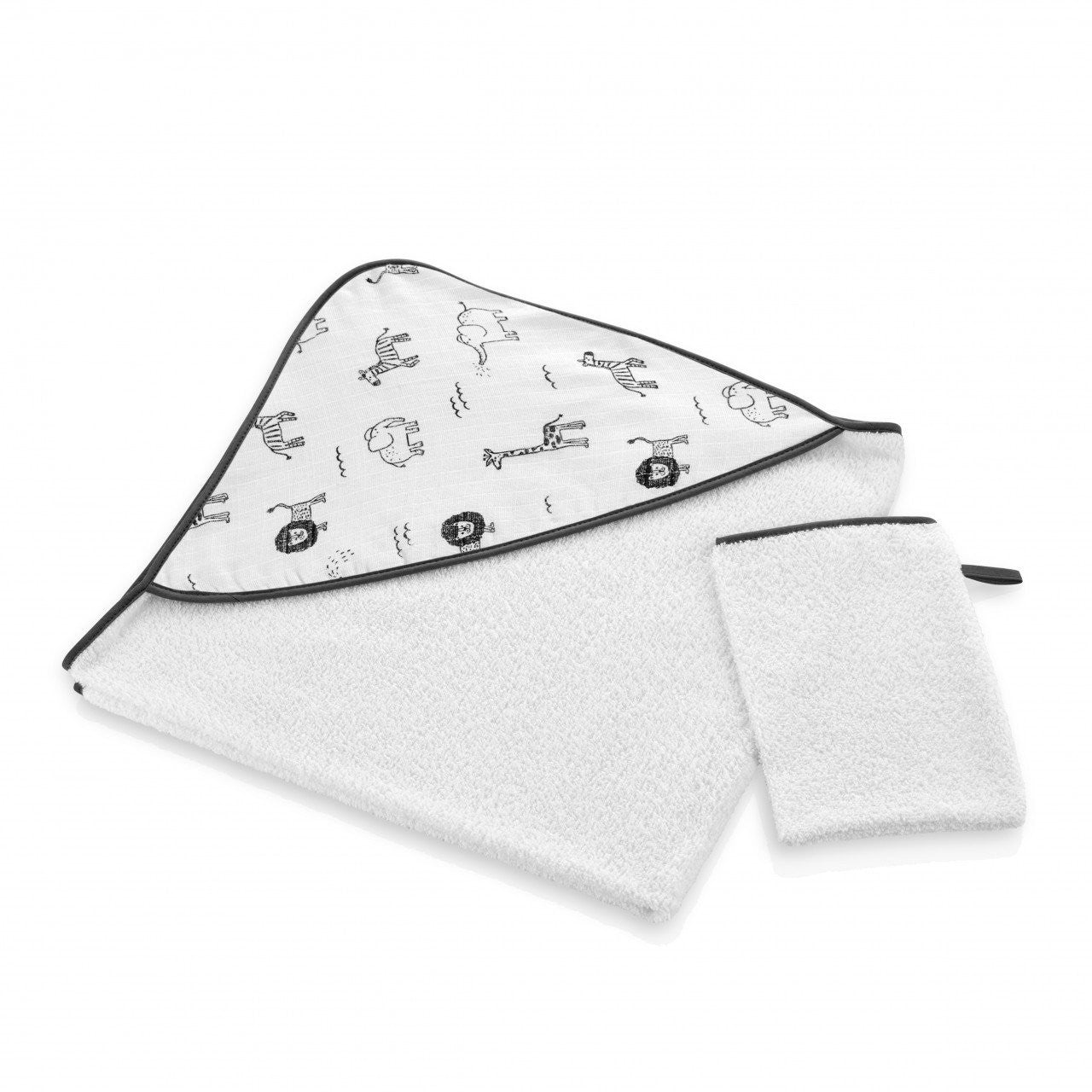 Set prosop si manusa de baie 72x72 cm BabyJem (Model: Zoo) - Imagine 5