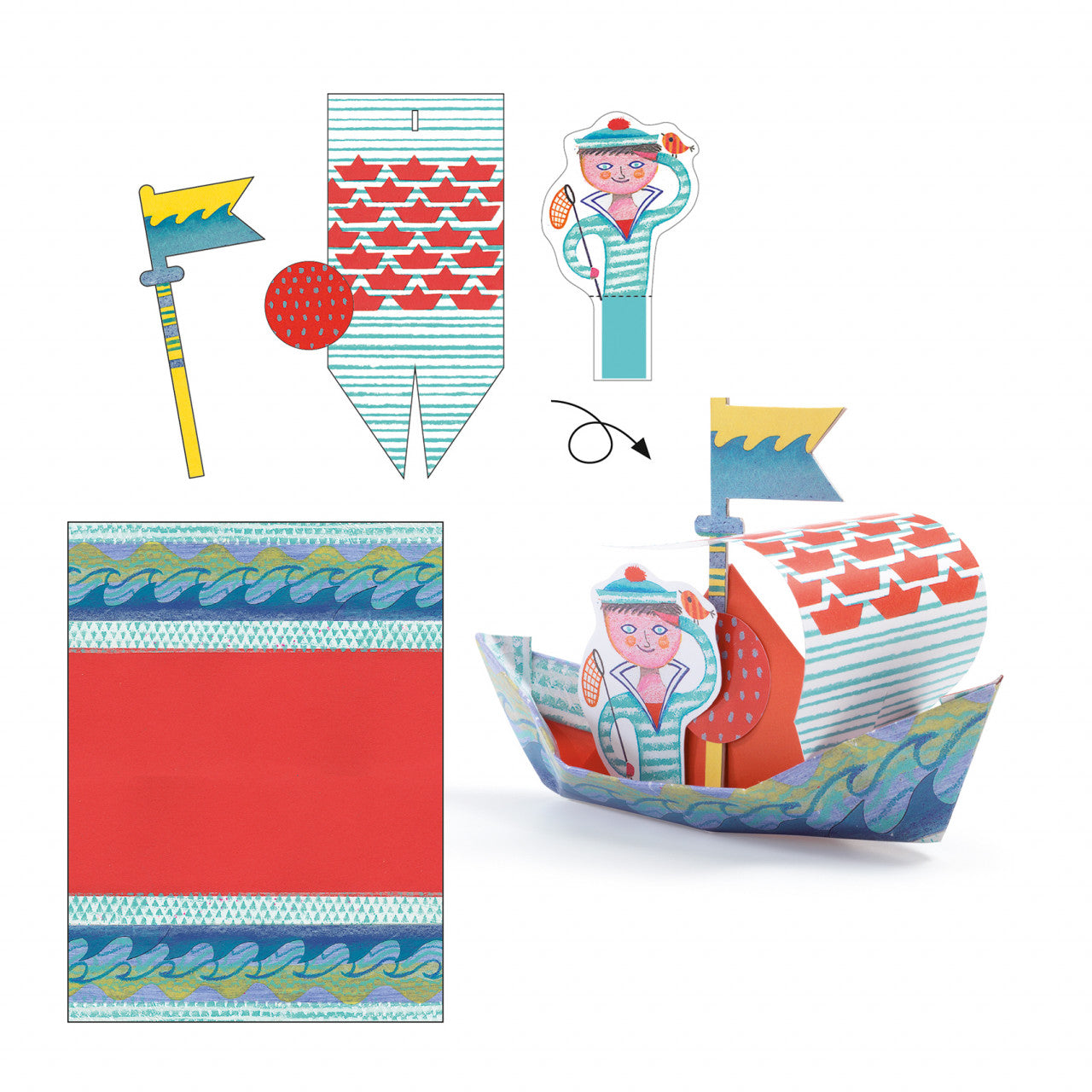 Joc creativ origami Construim barcute, Djeco - Imagine 2 [ps:673b370e-5dac-4ec2-8101-7caeade1603e]