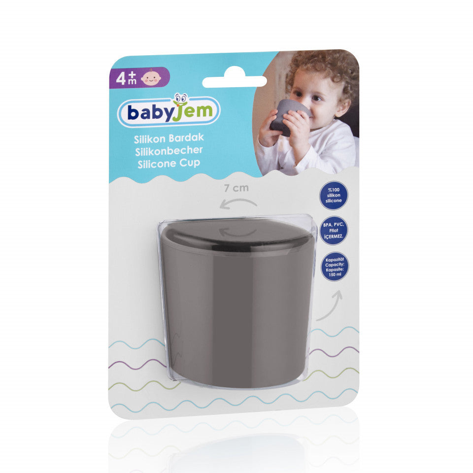 Pahar din silicon diversificare BabyJem 150 ml (Culoare: Maro) [ps:0b0ac8e7-f537-492a-a5a1-6de39930b013]