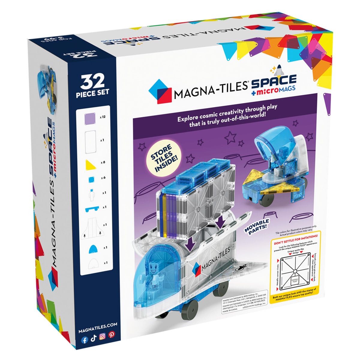 MAGNA-TILES Space - Set Magnetic de Construcții, 32 Piese - Default Title (5) [ps:4a24ee21-28f2-4506-92e5-979b69011d93]