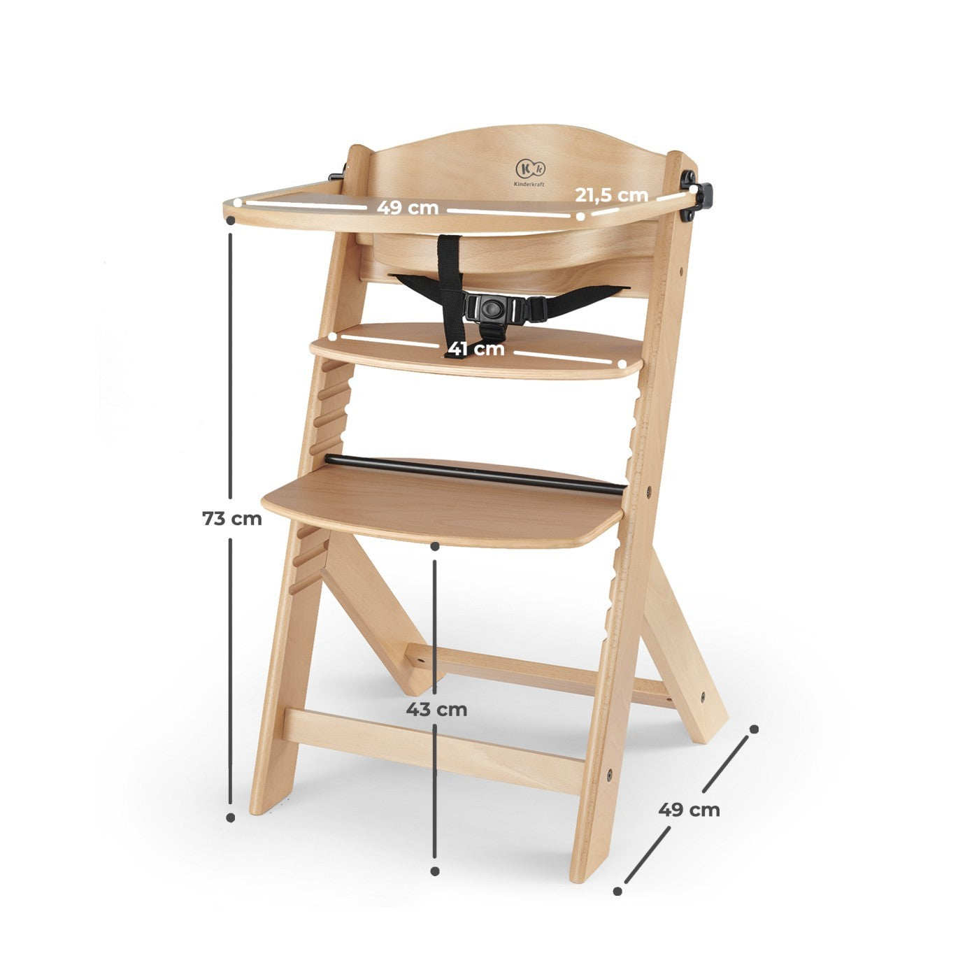 SCAUN DE MASA KINDERKRAFT ENOCK, 3 IN 1, FULL WHITE - Alb [ps:54fed619-15e8-466a-b9aa-7b0078c7ed66]