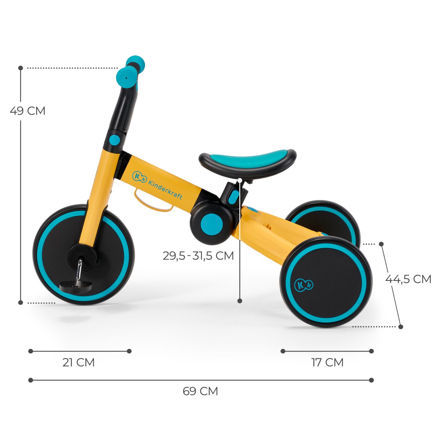 BICICLETA DE ECHILIBRU / TRICICLETA KINDERKRAFT 4TRIKE, PRIMROSE YELLOW [ps:23ce1b59-4c67-4153-bf99-df4c25c5ca14]