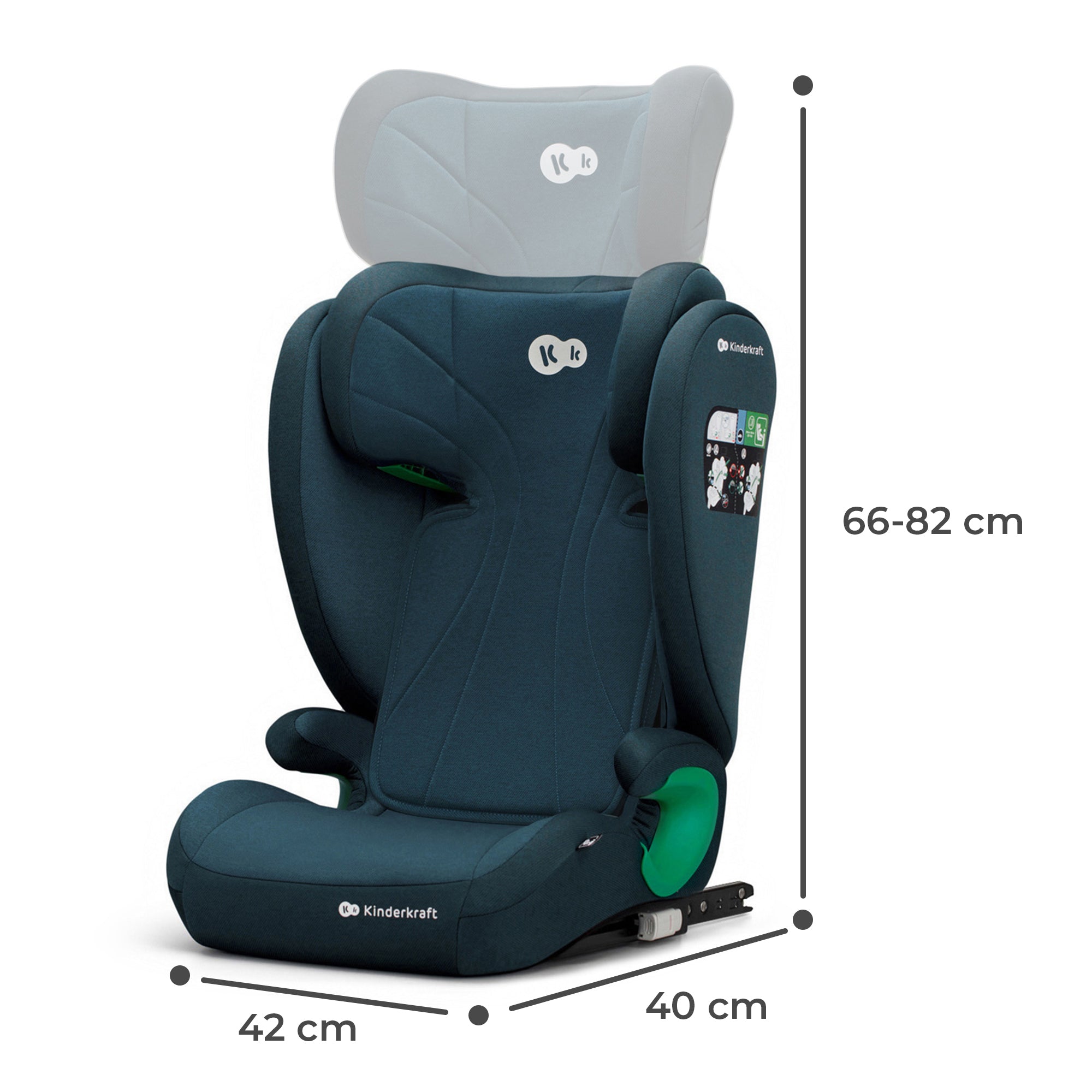 SCAUN AUTO KINDERKRAFT JUNIOR FIX2, I-SIZE 100-150 CM, HARBOR BLUE [ps:2f75c5f3-2540-40b8-97e6-ce8582103553]