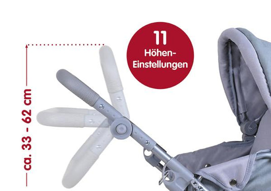 Cărucior Dublu Papuși Knorr Toys Duo, Jeans Grey - Default Title (5) [ps:df83e0ea-e216-4e40-bc99-7e1f4324b93b]