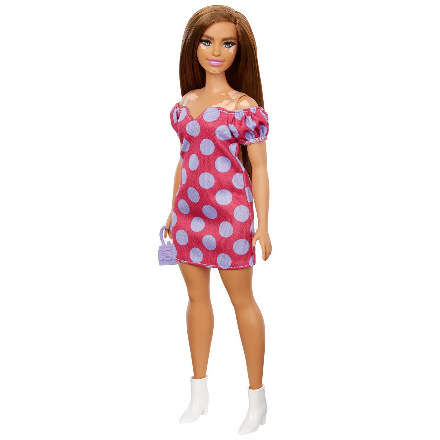 PAPUSA BARBIE FASHIONISTA SATENA CU ROCHIE ROZ CU BULINE - Imagine 5