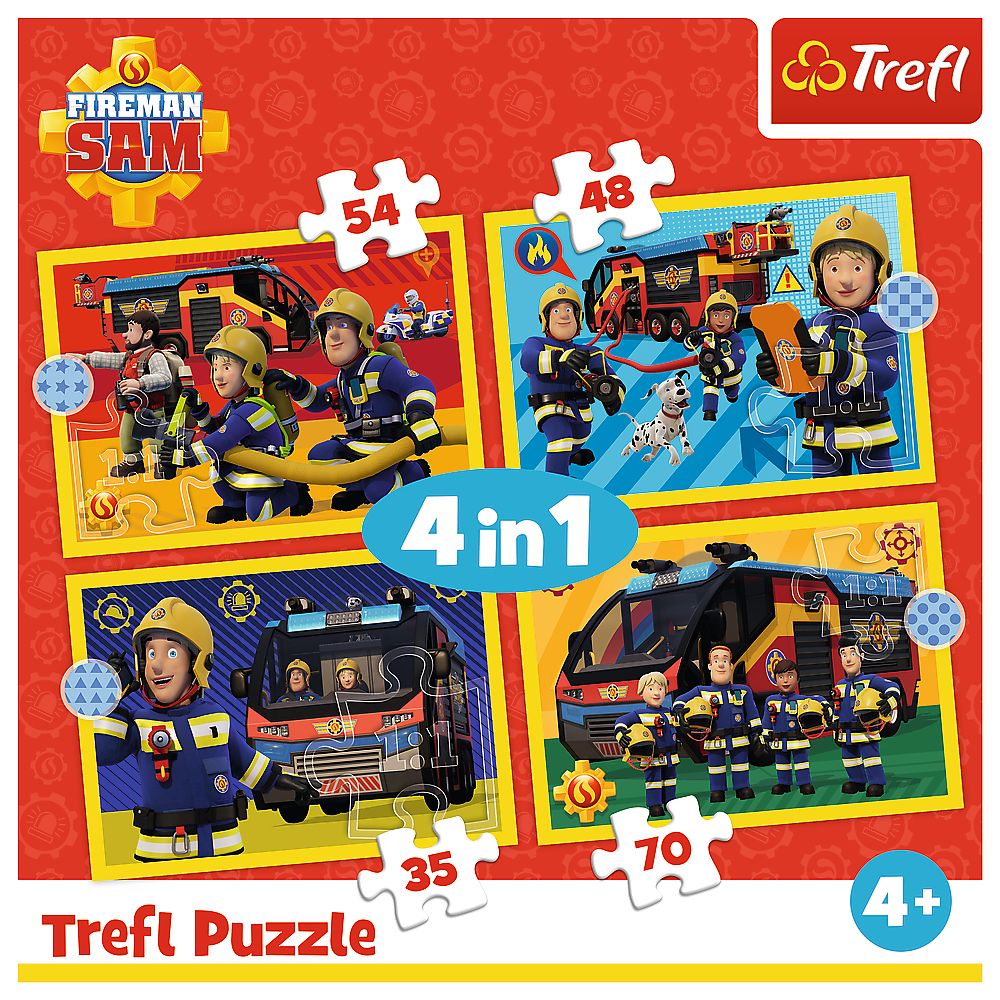 Puzzle Trefl 4în1 Pompiere cu Sirenă - Set Jucării Copii - Default Title (5) [ps:78e0cd1c-f751-48a1-8d4a-6043ddcaae7d]