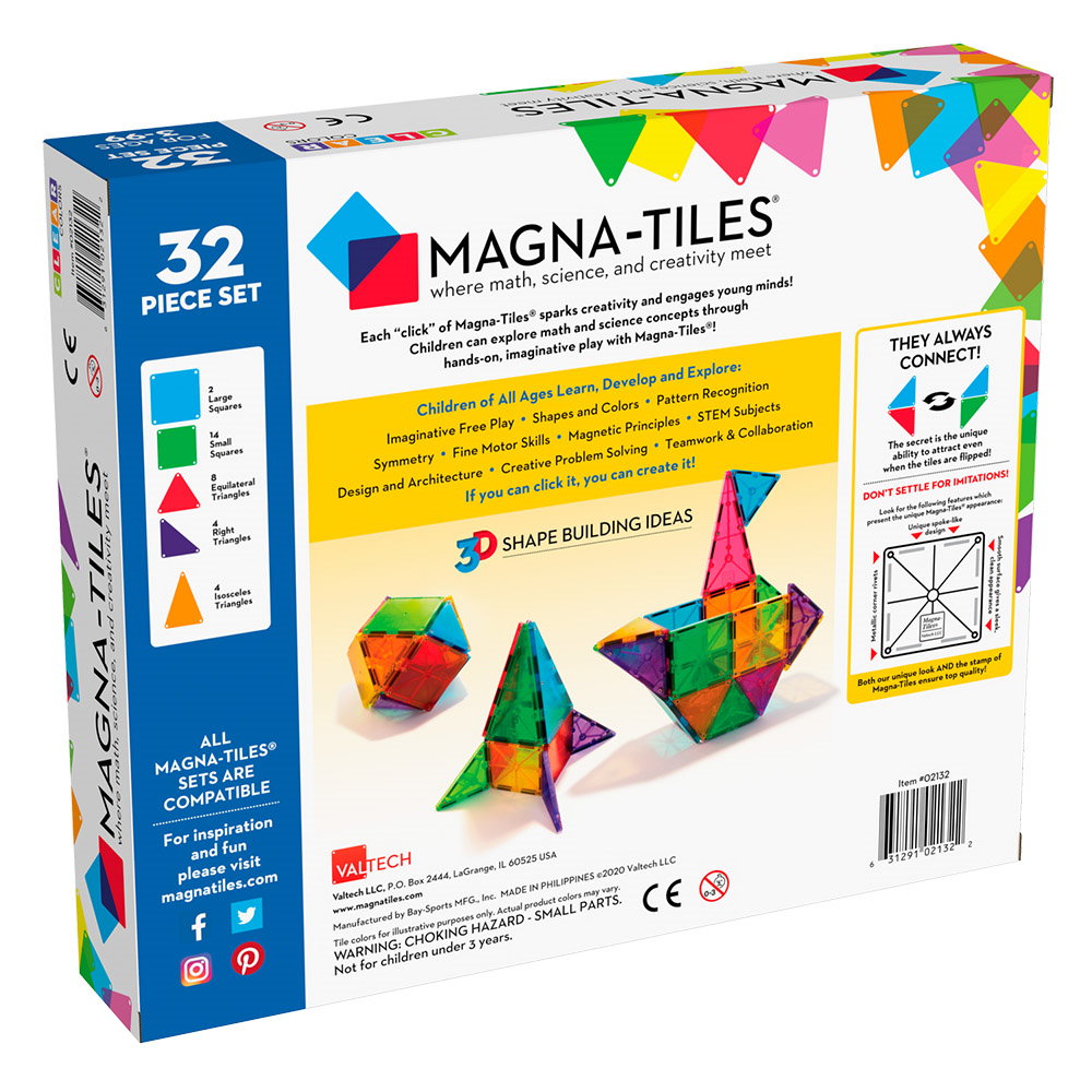 MAGNA-TILES Clear Colors, Set Magnetic 32 Piese - Default Title (5) [ps:6a0f30a8-aea8-4b36-85bd-d56e4970374a]
