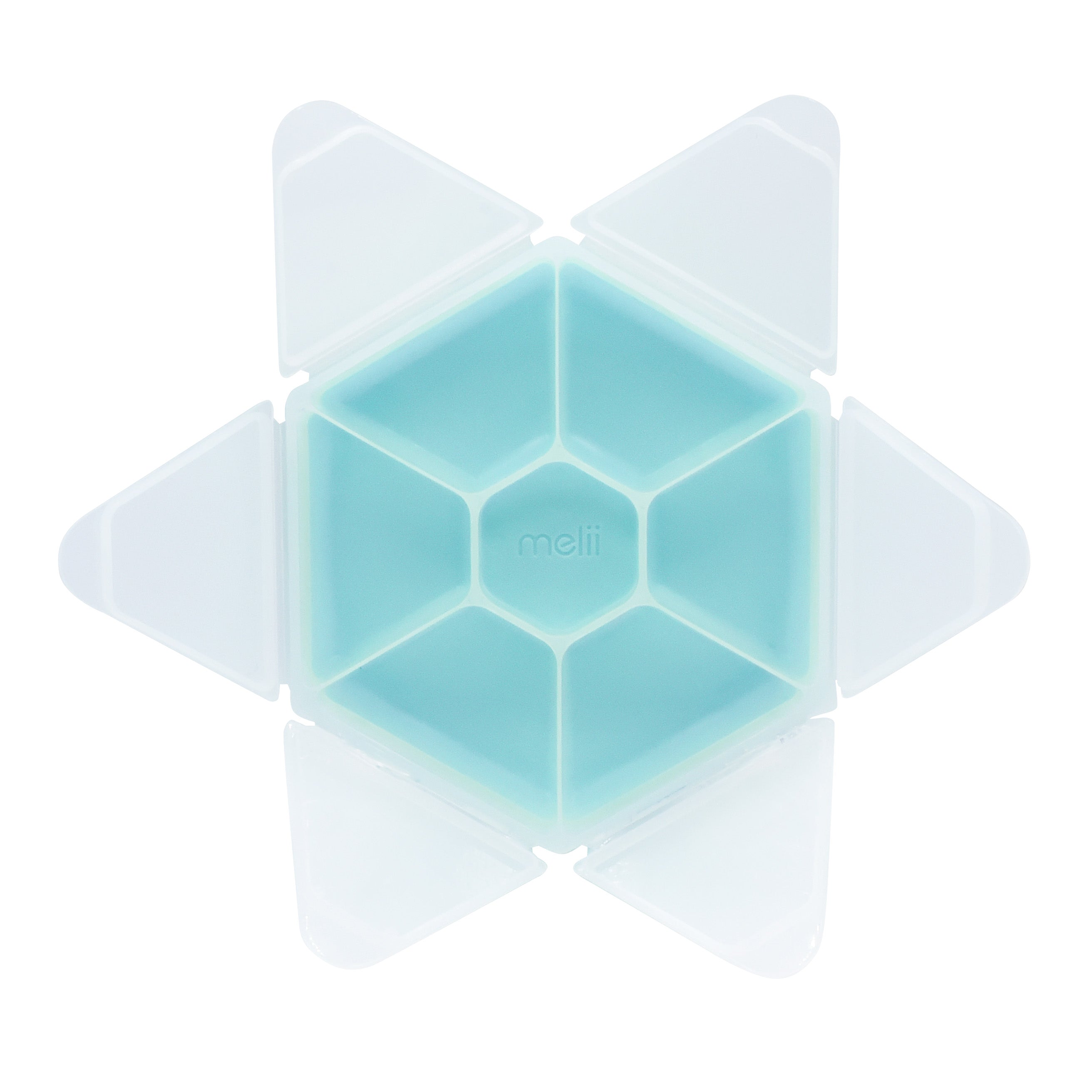 CUTIE SNACK HEXAGON SNACKLE 6 COMPARTMENTE, MELII, BLUE [ps:3cbb5f26-bd4a-4cdc-9837-76b4a3122b39]