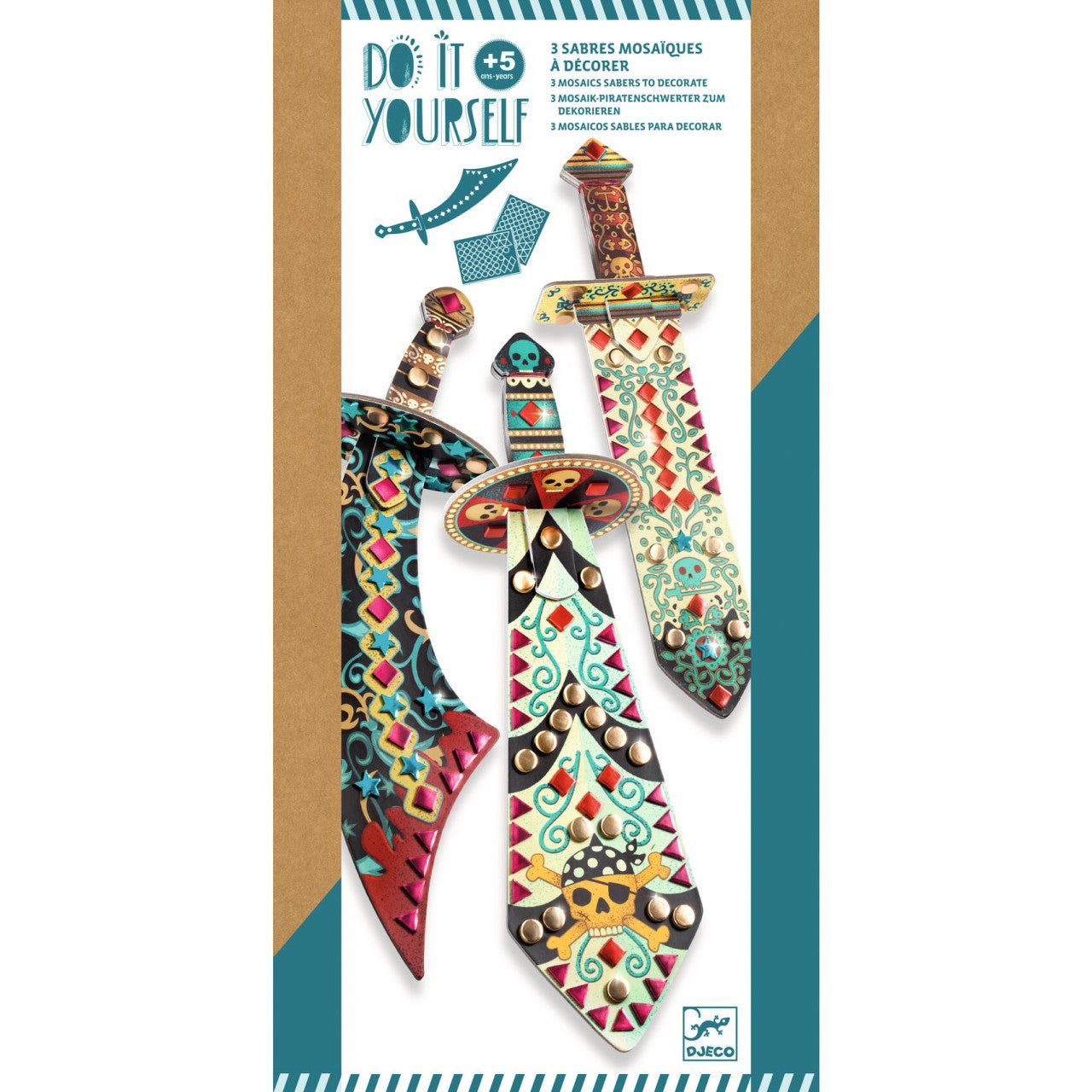 Joc creativ DIY Sabiile piratilor, Djeco - Imagine 5