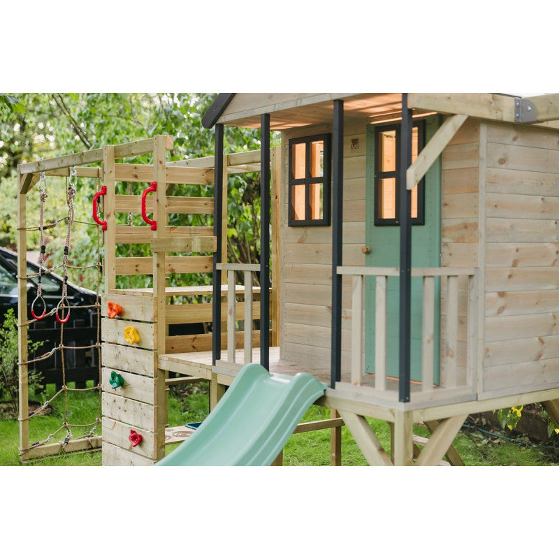 Casuta de gradina Pastel Green Adventure Cottage cu platforma, tobogan, leagan dublu si modul sport (M60PGN_G), Wendi Toys [ps:cf039dad-a63c-49ef-9f51-d7137001a1f7]